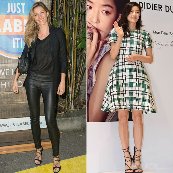 Stuart Weitzman黑色绑绳高跟鞋展示
