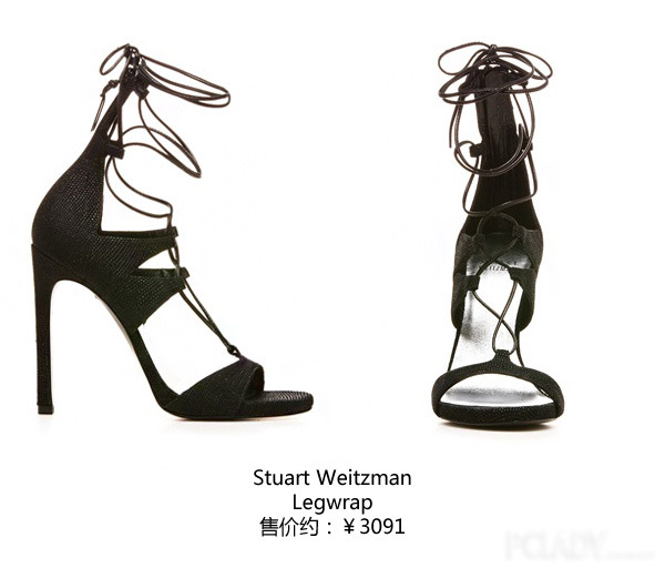 Stuart Weitzman黑色绑绳高跟鞋