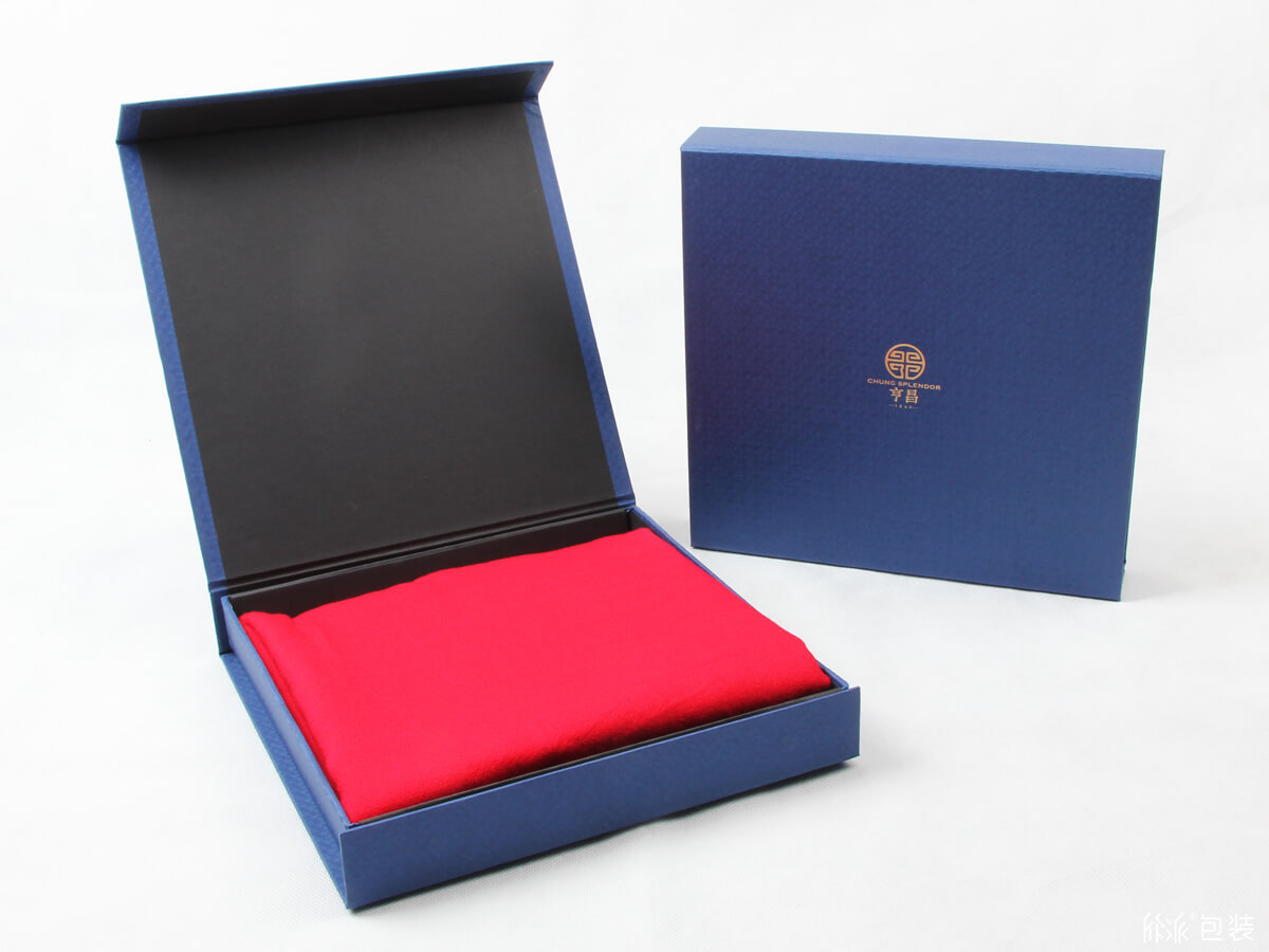 蓝色方巾丝巾礼盒 - 欣派包装