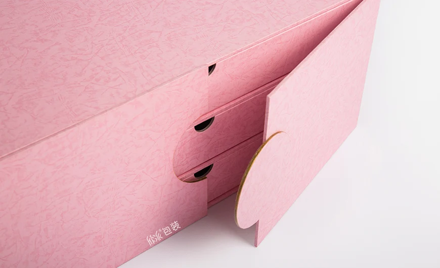 高档妆奁礼盒粉色打开方式