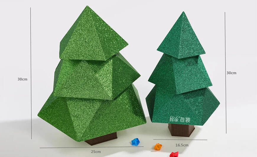 原创圣诞树巧克力礼品包装盒尺寸图