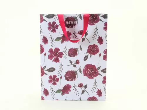 原创美智紫玫瑰礼品袋-正面图
