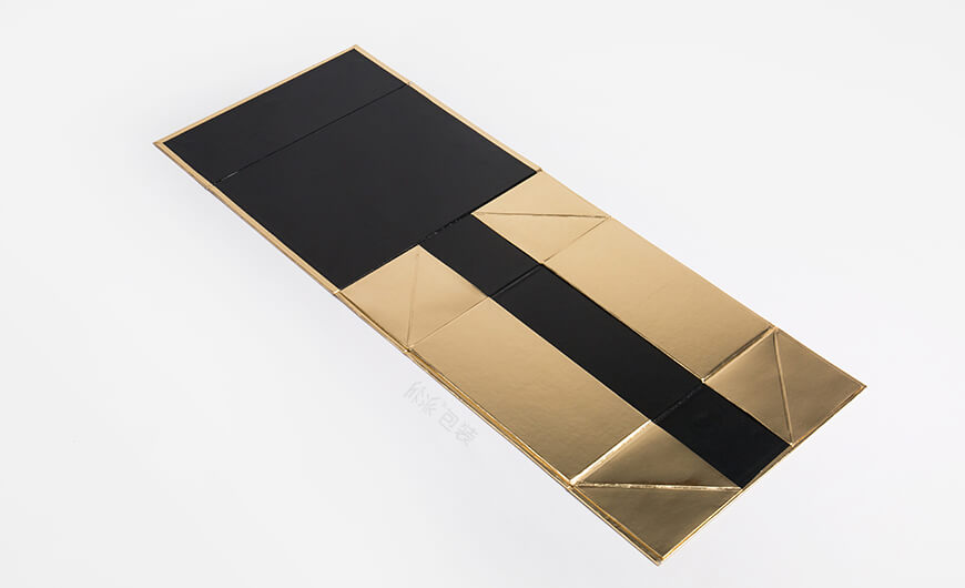 金色奢侈品包装盒折叠方式