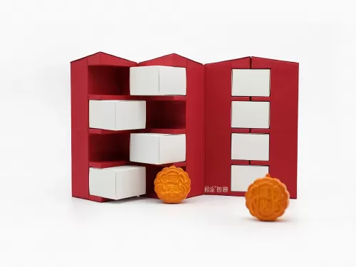 四拼组合异形圆筒月饼盒